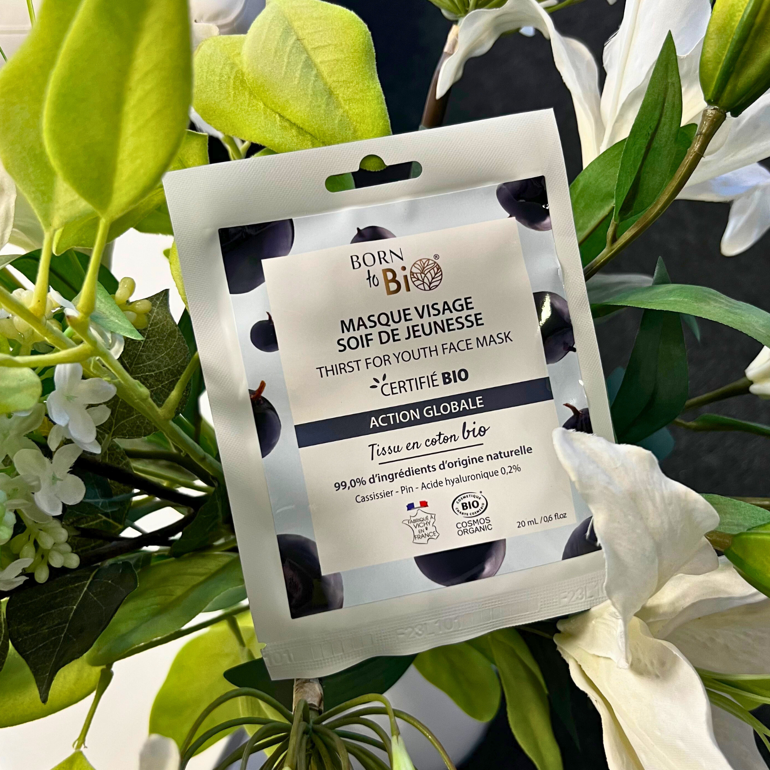 Soif de Jeunesse face mask in cotton - Certified Organic-1